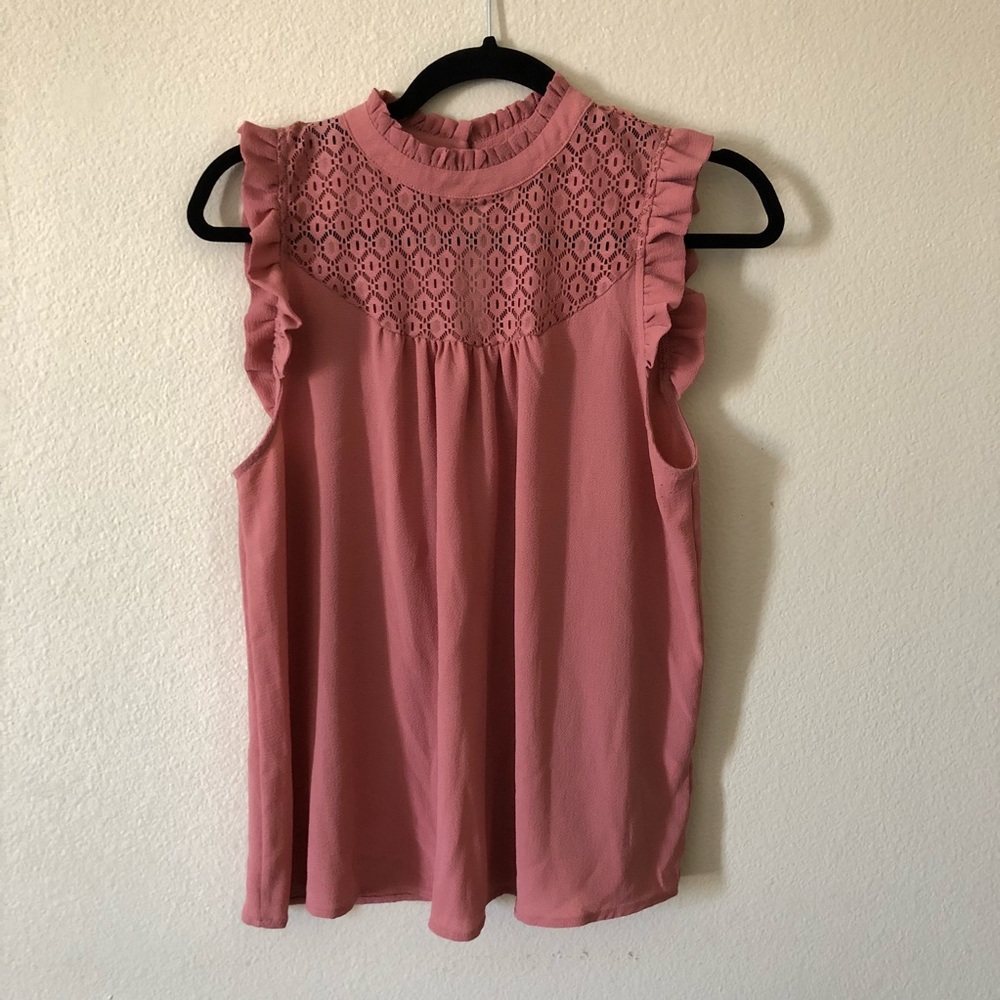 Dusty rose high neck top
